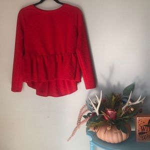 Red Peplum Shein top
